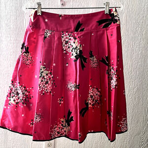 Bernado Ashley B Skirt Pink  Floral Pleated Clueless Girly Preppy Carhop SZ 2